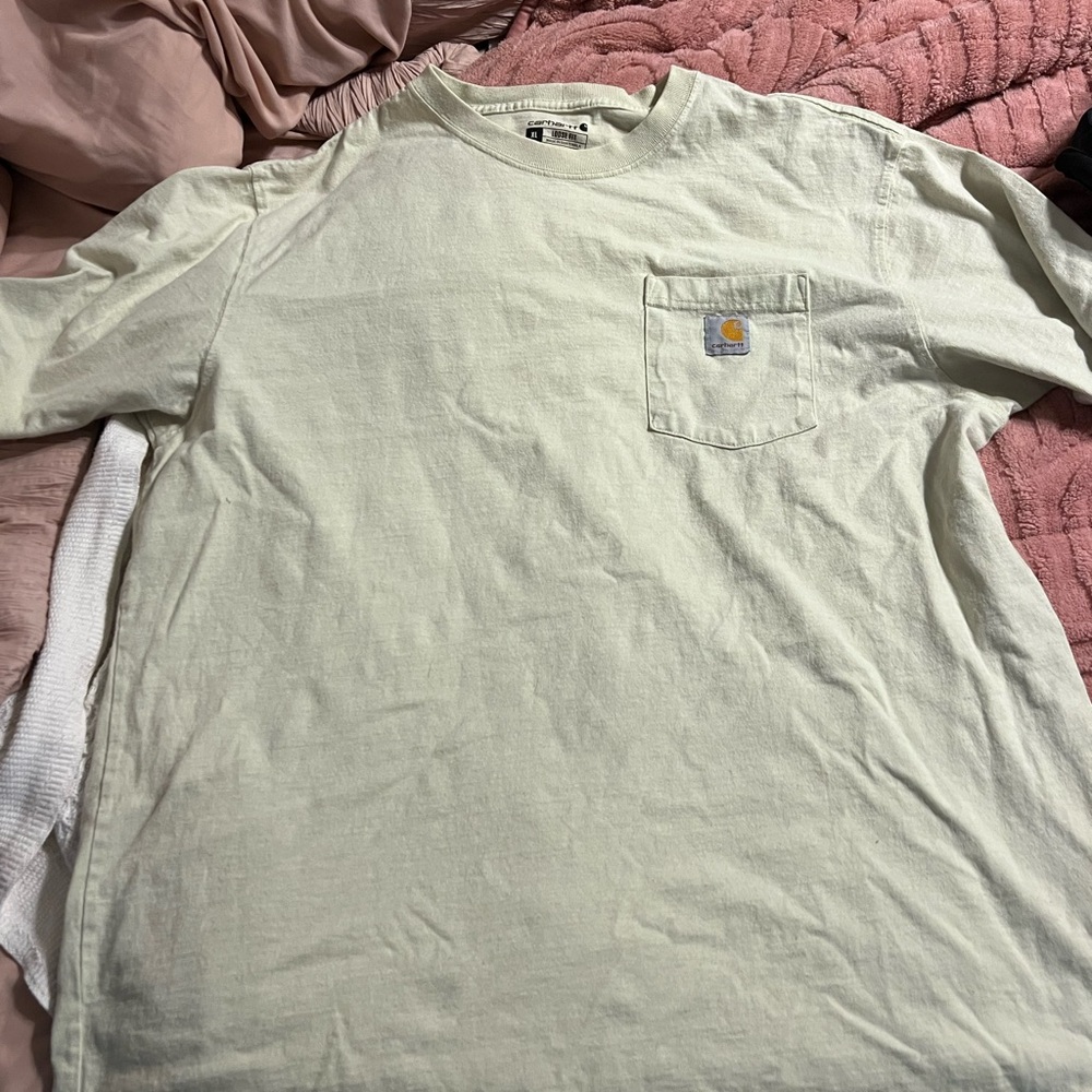 Carhartt Men's Light yellow short sleeve pocket tee